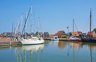 Ein Hafen mit mehreren Segelbooten